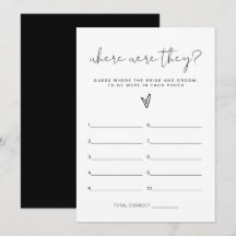 JOVI Black Where Were They Bridal Shower Game 
