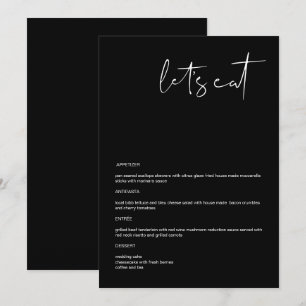 JOVI Edgy Black Modern 5x7" Let's Eat Menu