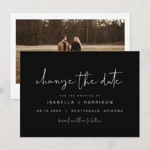 JOVI Edgy Black Modern Change the Date Invitation