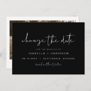 JOVI Edgy Black Modern Changer la date Invitation