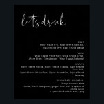 JOVI Edgy Black Modern Let's Drink Bar Menu Sign<br><div class="desc">This bar menu sign features an edgy handwritten font,  and a modern minimalist design with an edgy black and white colour combination. Easily change the font and background colour to match your event. This is perfect for a wedding,  couple's shower,  bridal shower,  engagement party or any other special event.</div>