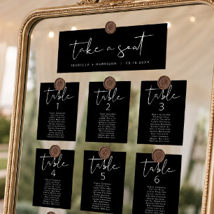 JOVI Edgy Black Modern Table Seating Card