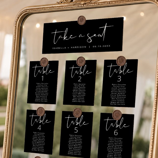 JOVI Edgy Black Modern Table Seating Card (Creator Uploaded)