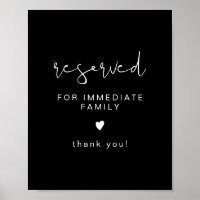 JOVI Edgy Black Wedding Reserved Seating Sign