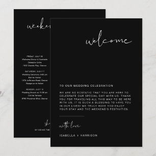 JOVI Edgy Black Welcome Letter Timeline Card