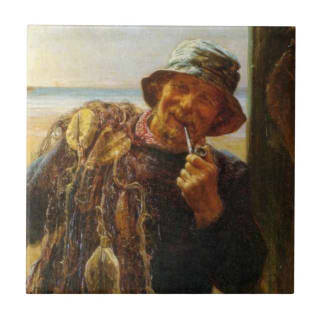 Jovial Fisherman (by Frederick Morgan) Tile (Front)