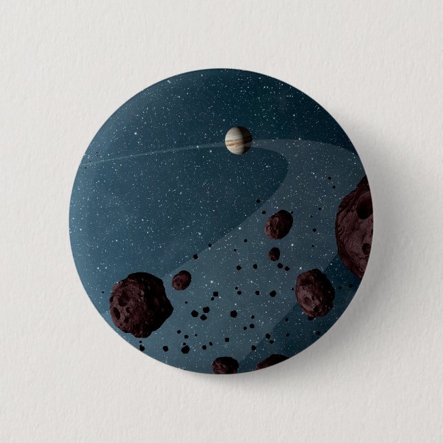 Jovian Trojans Asteroids. 2 Inch Round Button (Front)