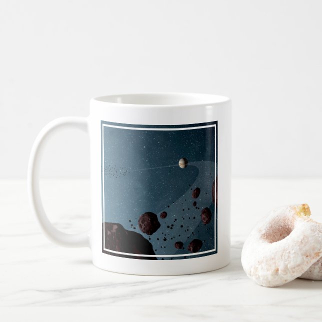 Jovian Trojans Asteroids. Coffee Mug (With Donut)