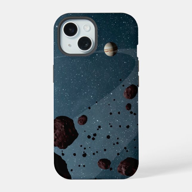 Jovian Trojans Asteroids. iPhone 15 Case (Back)
