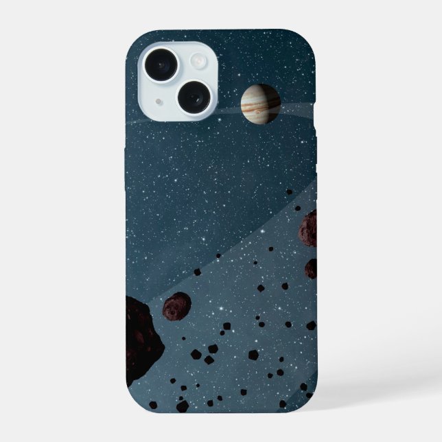 Jovian Trojans Asteroids. iPhone 15 Case (Back)