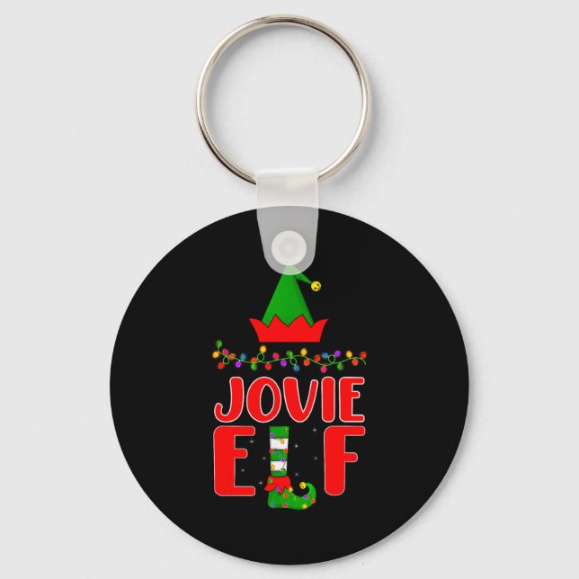 Jovie Elf Matching Family Lighting Christmas  Keychain (Front)