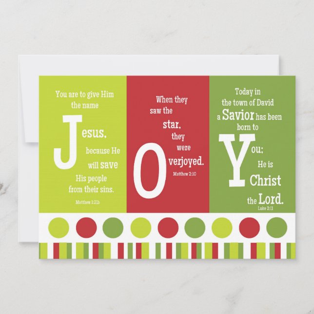 JOY 2-Sided Scripture Verse Christmas Card (Front)