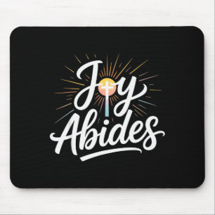 Joy Abides Christian Cross Sunbeam Faith Inspirati Mouse Pad