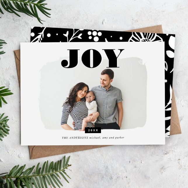 Joy | Abstract Frame Photo Overlay Holiday Card (Creator Uploaded)