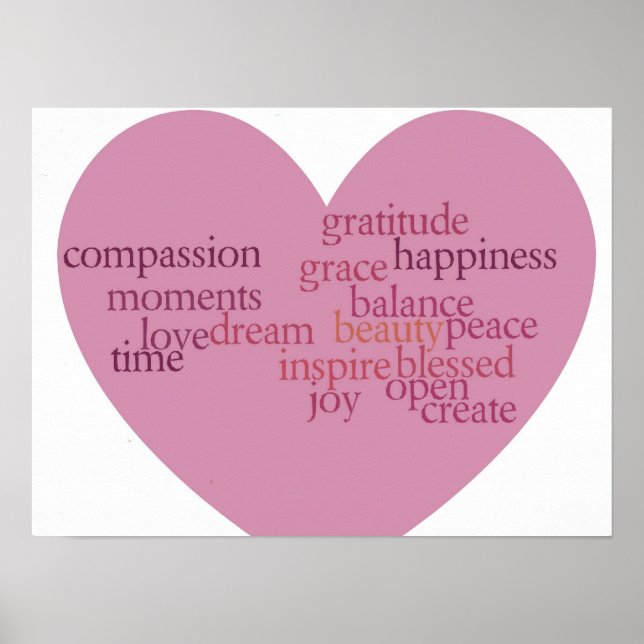 Joy and Gratitude Heart Poster (Front)