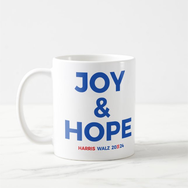 Joy and Hope - Harris Walz 2024 Coffee Mug (Left)