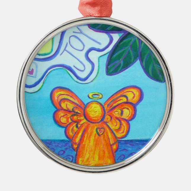 Joy and Peace Beach Angel Art Ornament Pendant (Front)