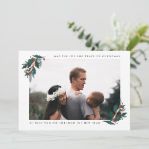 Joy and Peace of Christmas Modern Photo Holiday Card