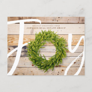 Joy and Pine Wood Holiday Greetings