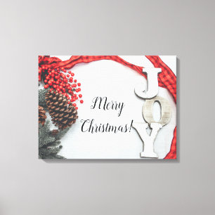 Joy and Ribbon Holiday Collection Canvas Print