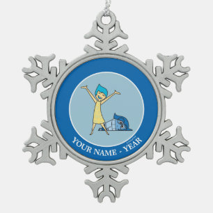 Joy and Sadness Together Add Your Name Snowflake Pewter Christmas Ornament