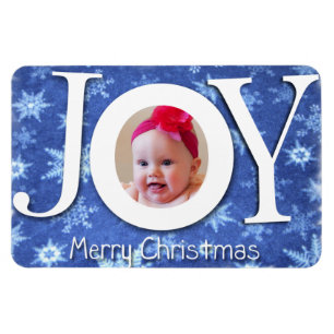Joy and Snow Photo Premium Magnet