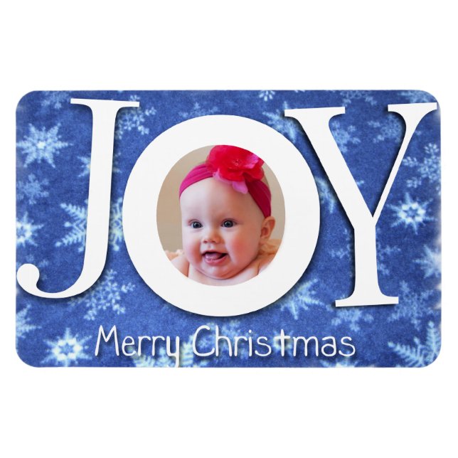Joy and Snow Photo Premium Magnet (Horizontal)