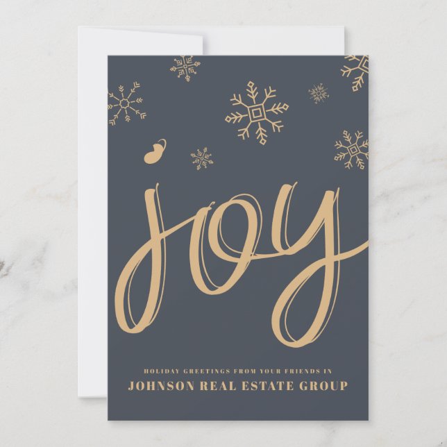 Joy and Snowflakes | Holiday Greetings Card (Front)
