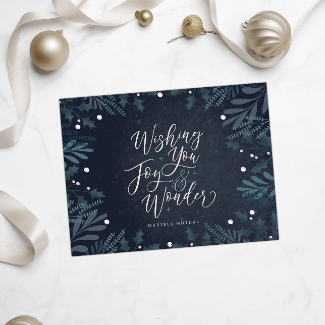 Joy and Wonder Business Holiday postcard (Creator Uploaded)