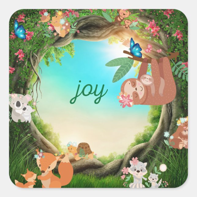 "Joy" Animal Sticker (Front)
