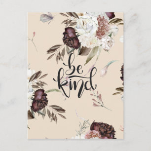 JOY/ be kind Floral Postcard Designer
