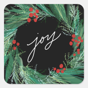 Joy Berry Christmas Holiday Sticker Envelope Seal