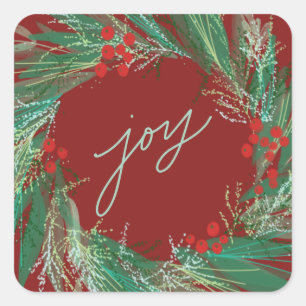 Joy Berry Christmas Holiday Sticker Envelope Seal