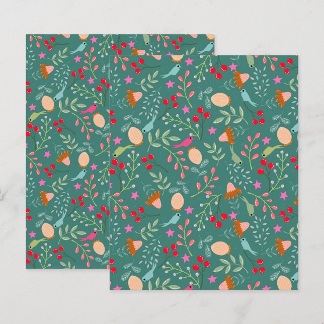 Joy birds Christmas green (Front/Back)