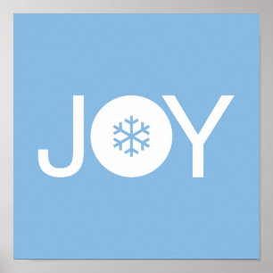 Joy Blue Christmas Poster