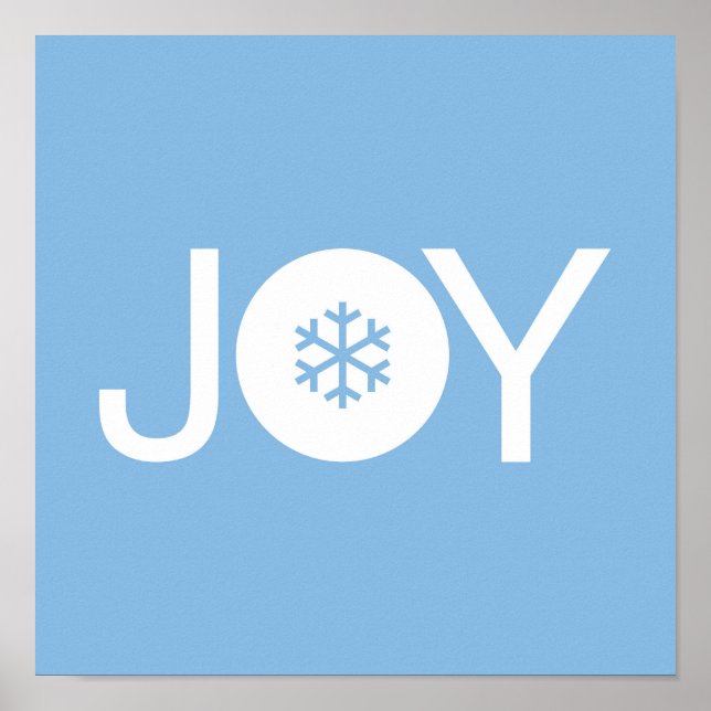 Joy Blue Christmas Poster (Front)