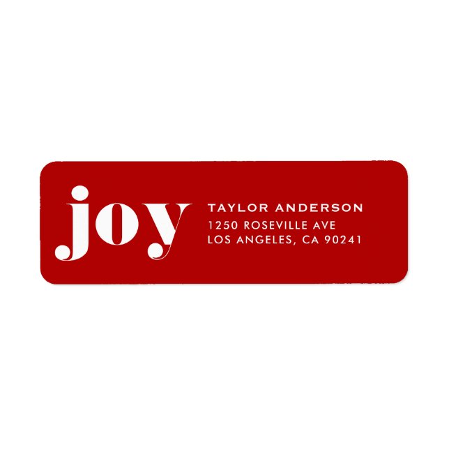 JOY Bold Typographie moderne Noël rouge (Devant)
