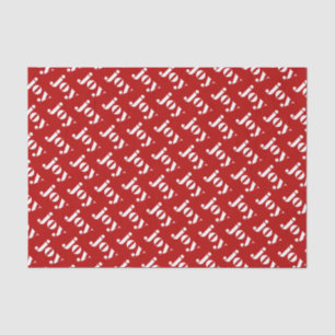 JOY Bold Typography Red Pattern Modern Christmas Tissue Paper
