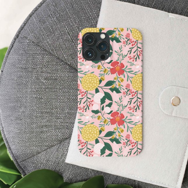 Joy Botanical Floral Festive Garden Pattern Pink Case-Mate iPhone Case (Joy Botanical Floral Festive Garden Pattern Pink Case-Mate iPhone Case)
