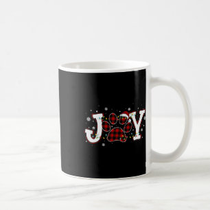 Joy Buffalo Red Plaid Dog Paw Print Christmas Orna Coffee Mug