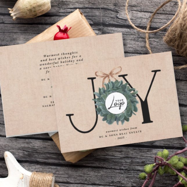 Joy Business Christmas | Corporate Logo  Holiday Card (Creator Uploaded)