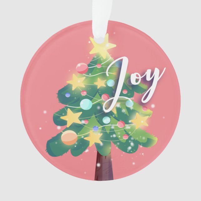 Joy Carton Arbre de Noël Ornement rose (devant)