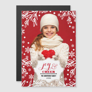 Joy & Cheer. Christmas Magnetic Photo Cards