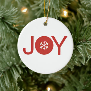 Joy Christmas Ceramic Ornament