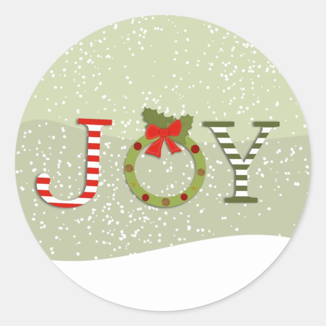 Joy-Christmas Classic Round Sticker (Front)