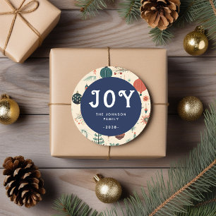 JOY! Christmas   Classic Round Sticker