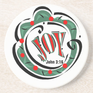 Joy Christmas Customize It Coaster
