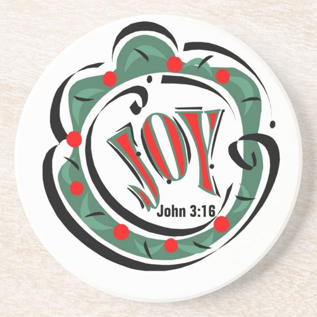 Joy Christmas Customize It Coaster (Front)