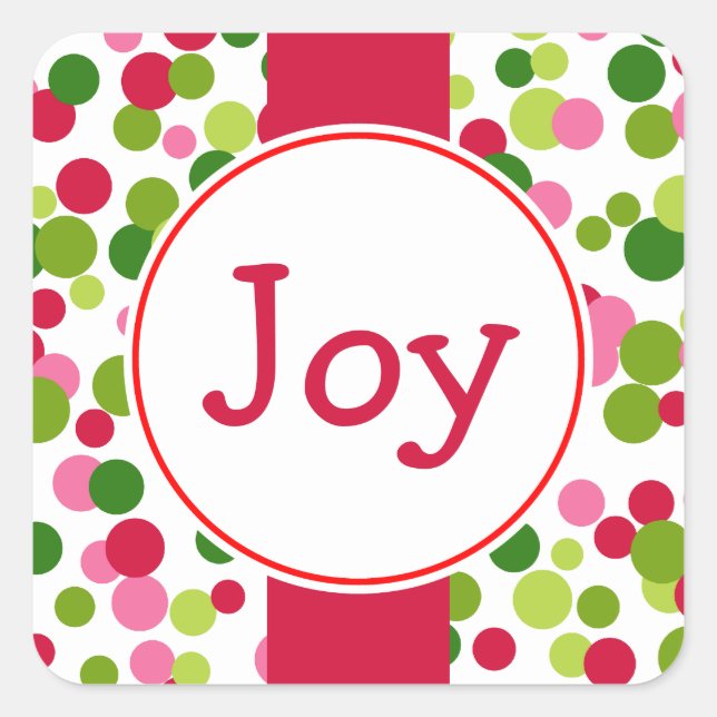 Joy Christmas Dots Stickers (Front)