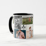 Joy Christmas Family Photo Collage  Mug<br><div class="desc">A beautiful festive Christmas mug that features 4 photos of your family with the word "JOY" centred in the middle along with family name and year. A beautiful design for your Christmas home decor or wonderful keepsake gift to friends and family. Customize the text and photos and make it your...</div>